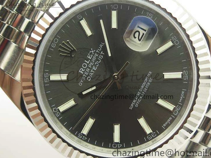 0201 DateJust 126334 SS REF 1:1 Best Edition Gray Dial Stick Markers On New Version Jubilee Bracelet A Bold 3477